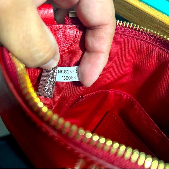 Coach Bags Coach Corner Zip Wristlet Pebble Leather 6x4 Brick Red C7943 - Picture 7 of 10